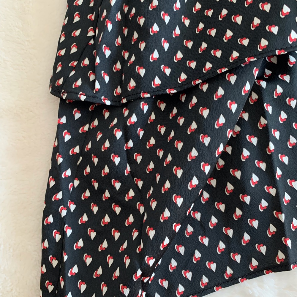 Heart printed  Asymmetrical ruffle dress - Picture 7 of 11
